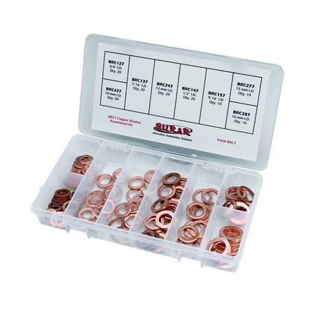S.U.R. & R. Auto Parts Copper Washer Washer Assortment Kit, copper SRRBRC7